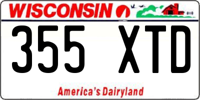 WI license plate 355XTD