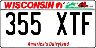 WI license plate 355XTF