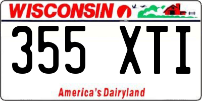 WI license plate 355XTI