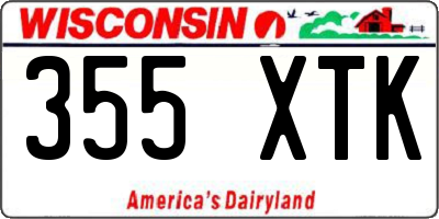WI license plate 355XTK
