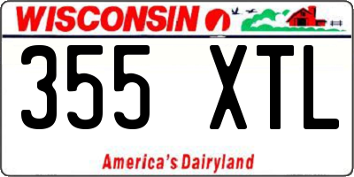 WI license plate 355XTL