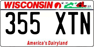 WI license plate 355XTN
