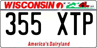 WI license plate 355XTP