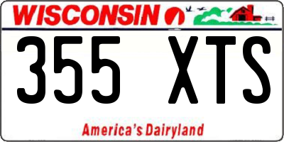 WI license plate 355XTS