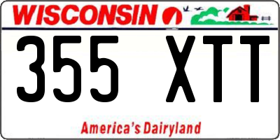 WI license plate 355XTT