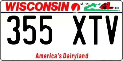 WI license plate 355XTV