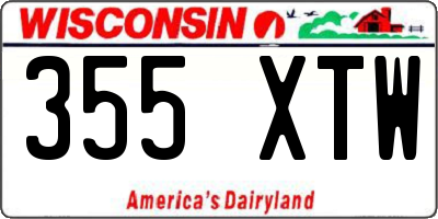 WI license plate 355XTW