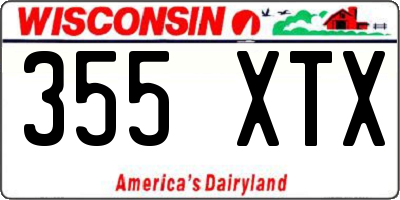 WI license plate 355XTX