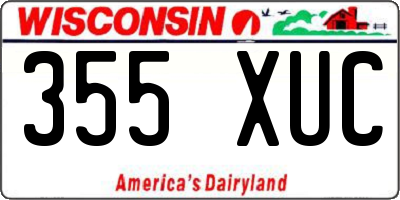 WI license plate 355XUC