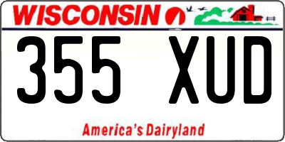 WI license plate 355XUD
