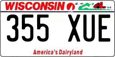 WI license plate 355XUE