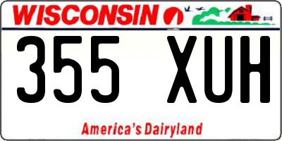 WI license plate 355XUH