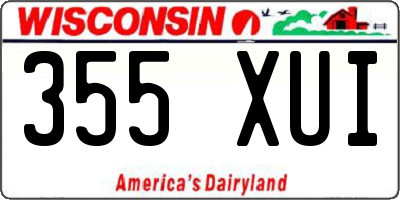 WI license plate 355XUI