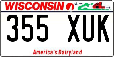 WI license plate 355XUK