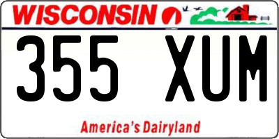 WI license plate 355XUM