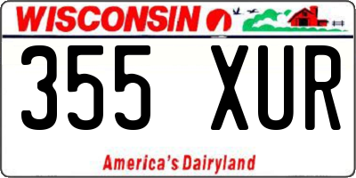 WI license plate 355XUR