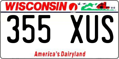 WI license plate 355XUS