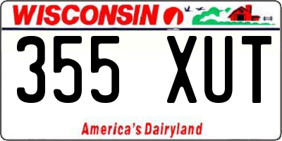 WI license plate 355XUT
