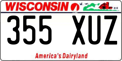 WI license plate 355XUZ