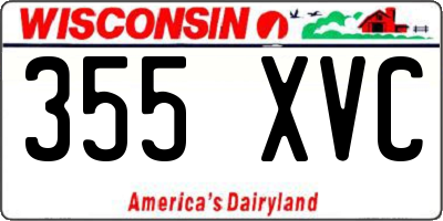 WI license plate 355XVC