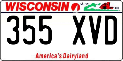 WI license plate 355XVD