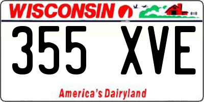 WI license plate 355XVE