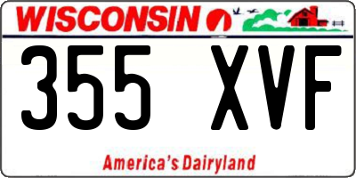 WI license plate 355XVF