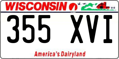 WI license plate 355XVI