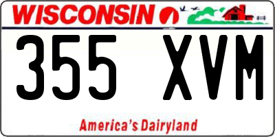 WI license plate 355XVM