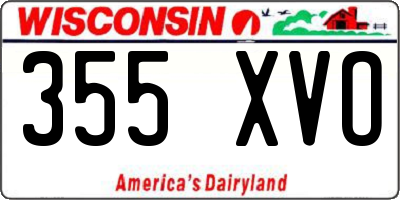 WI license plate 355XVO