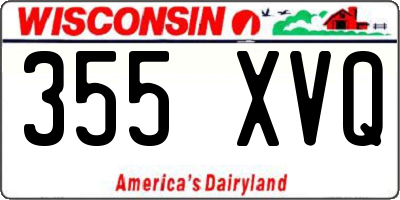 WI license plate 355XVQ