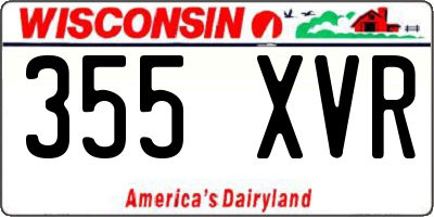 WI license plate 355XVR