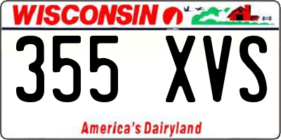 WI license plate 355XVS