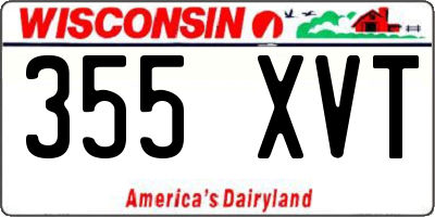 WI license plate 355XVT