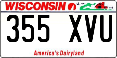WI license plate 355XVU