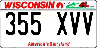 WI license plate 355XVV