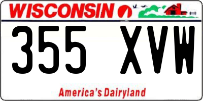 WI license plate 355XVW