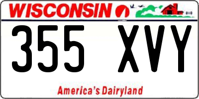 WI license plate 355XVY