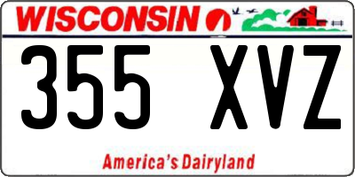 WI license plate 355XVZ