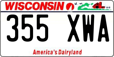 WI license plate 355XWA