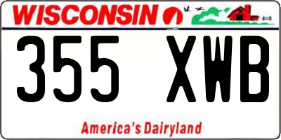 WI license plate 355XWB