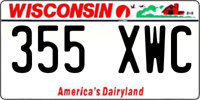 WI license plate 355XWC