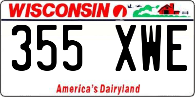 WI license plate 355XWE