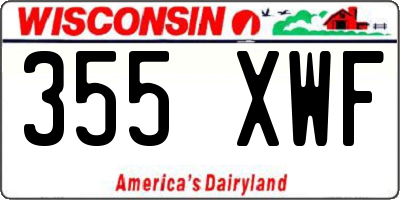 WI license plate 355XWF
