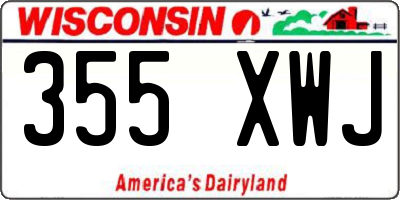 WI license plate 355XWJ