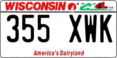 WI license plate 355XWK