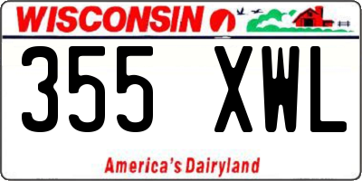 WI license plate 355XWL