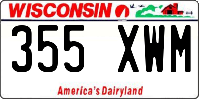 WI license plate 355XWM