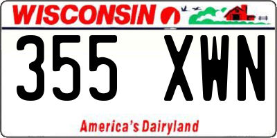 WI license plate 355XWN