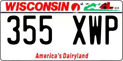 WI license plate 355XWP